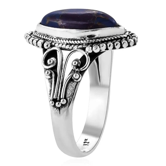 Bali Legacy Mojave Purple Turquoise Ring in Sterling Silver Size 7. - Picture 4 of 6